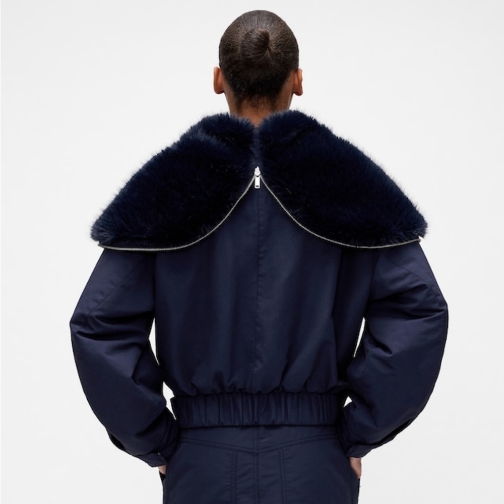 Gap Studio Faux fur lined crop bomber jacket - Picture 4 of 10